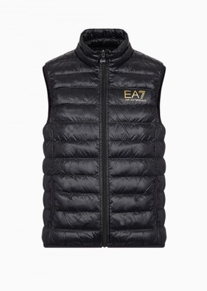 Black Emporio Armani Packable Core Identity Gilet | EA7-SN59814