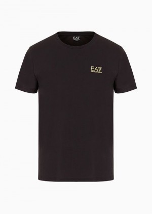 Black Emporio Armani Pima Cotton Core Identity T-shirt | EA7-SN59945