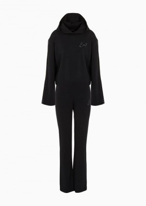 Black Emporio Armani Precious Modal-blend Tracksuit | EA7-SN59606