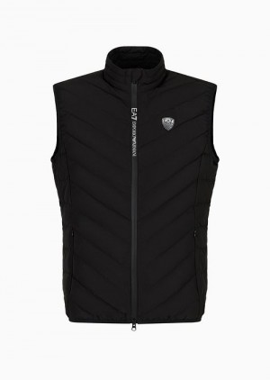 Black Emporio Armani Premium Shield Packable Gilet | EA7-SN59802