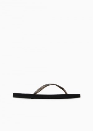 Black Emporio Armani Rubber Flip-flops | EA7-SN59595