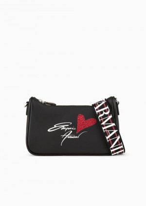 Black Emporio Armani Shoulder Bag With Valentine’s Day Logo | EA-SN57257