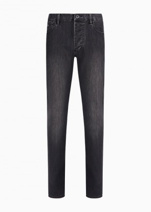 Black Emporio Armani Slim-fit J11 Extra Comfort Denim Jeans | EA-SN57969