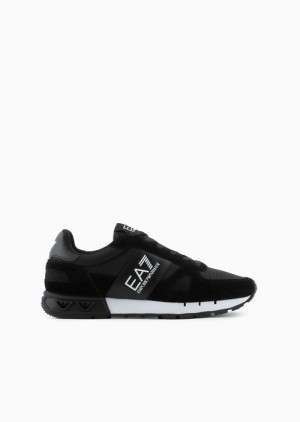 Black Emporio Armani Sneakers Black & White Legacy | EA7-SN60108