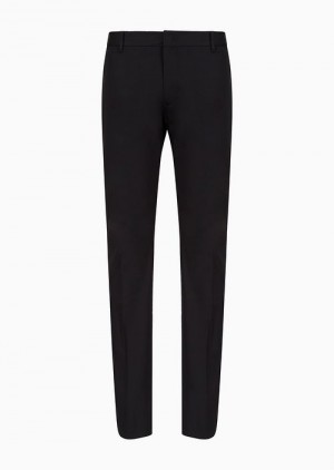 Black Emporio Armani Stretch-cotton Chinos | EA-SN58391