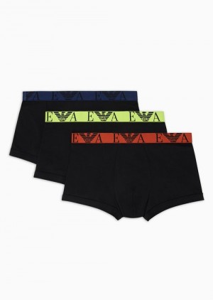 Black Emporio Armani Three-pack Of Boxer Briefs With Bold Monogram Logo | EA-SN58784