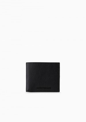 Black Emporio Armani Tumbled Leather Wallet | EA-SN59290