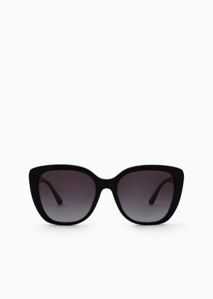 Black Emporio Armani Women’s Butterfly-shaped Sunglasses | EA-SN57726