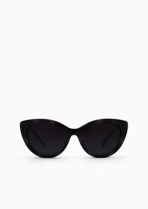 Black Emporio Armani Women’s Cat-eye Sunglasses With Interchangeable Lenses | EA-SN57729