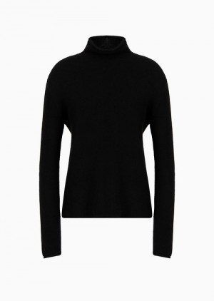 Black Emporio Armani Wool And Cashmere-blend Rollneck Jumper | EA-SN56662