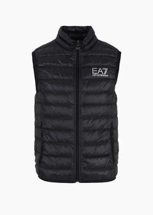 Black Logo Emporio Armani Packable Core Identity Gilet | EA7-SN59817