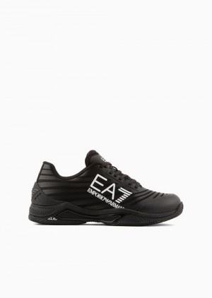 Black Logo Emporio Armani Tennis Tech Clay Sneakers | EA7-SN60109