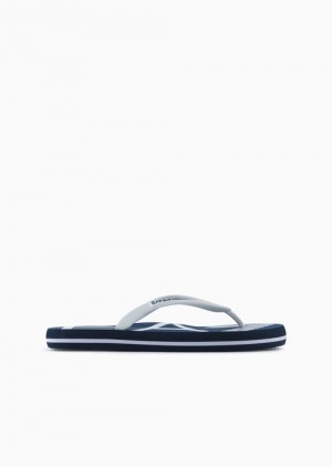 Blu Navy Emporio Armani Rubber Flip-flops With Logo | EA7-SN59870