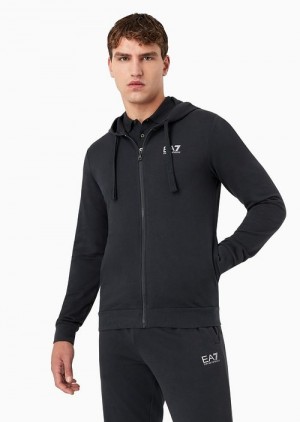 Blue Emporio Armani Core Identity Hooded Sweatshirt | EA7-SN59993