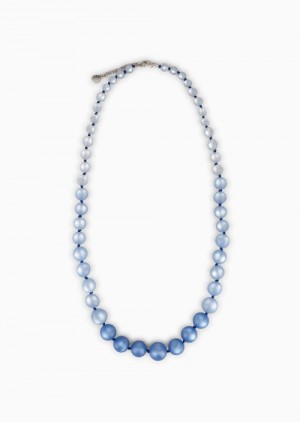 Blue Emporio Armani Long Necklace With Pearl-effect Spheres | EA-SN57566