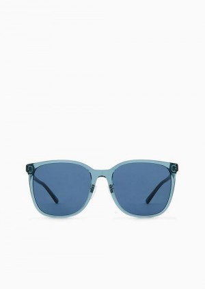 Blue Emporio Armani Men'S Pillow-shaped Glasses | EA-SN59453