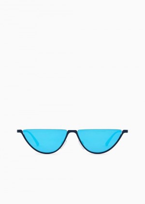 Blue Emporio Armani Men’s Oval Sunglasses | EA-SN59472