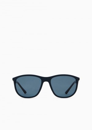 Blue Emporio Armani Men’s Pillow Glasses | EA-SN59442