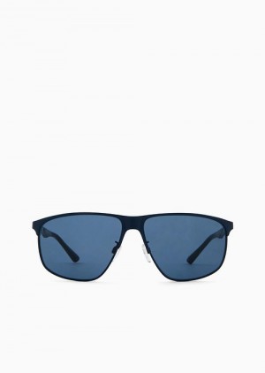 Blue Emporio Armani Men’s Pillow Glasses | EA-SN59457