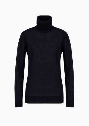 Blue Emporio Armani Pure Virgin-wool Rollneck | EA-SN56699