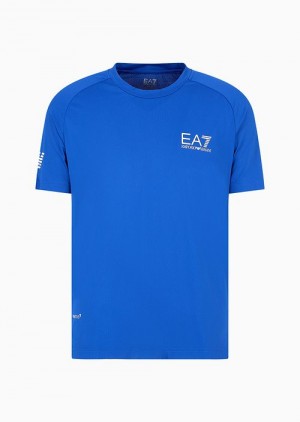 Blue Emporio Armani Tennis Pro T-shirt In Ventus7 Technical Fabric | EA7-SN59970