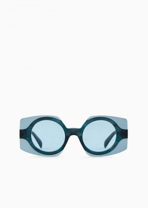 Blue Emporio Armani Women’s Square Sunglasses | EA-SN57746