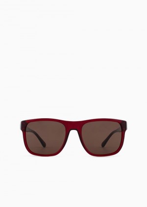 Bordeaux Emporio Armani Men’s Pillow Sunglasses | EA-SN59463