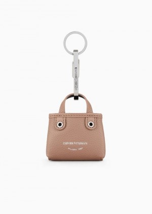 Camel Emporio Armani Deer-print Micro Myea Bag Charm | EA-SN57649