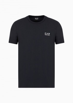 Dark Blue Emporio Armani Pima Cotton Core Identity T-shirt | EA7-SN59947