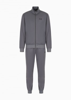 Dark Grey Emporio Armani Core Identity Technical Fabric Tracksuit | EA7-SN59889