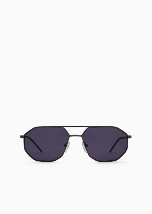 Dark Grey Emporio Armani Irregular-shaped Men’s Sunglasses | EA-SN59474