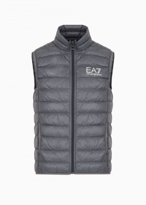 Dark Grey Emporio Armani Packable Core Identity Gilet | EA7-SN59806