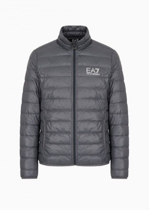 Dark Grey Emporio Armani Packable Core Identity Puffer Jacket | EA7-SN59807