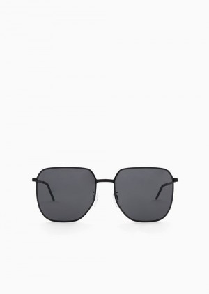 Dark Grey Emporio Armani Unisex Square Sunglasses | EA-SN59425