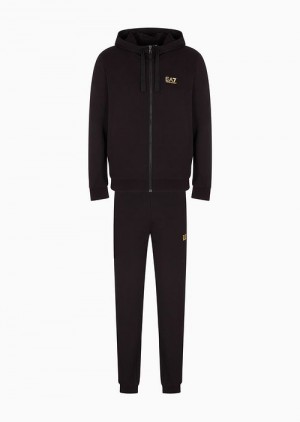 Deep Black Emporio Armani Core Identity Cotton Tracksuit | EA7-SN59913