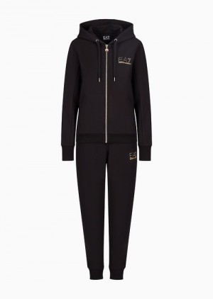 Deep Black Emporio Armani Viscose-blend Evolution Tracksuit | EA7-SN59613