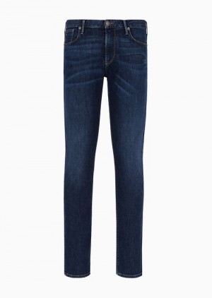 Denim Emporio Armani J06 Slim-fit, Washed, 11.5 Oz Comfort-denim Jeans | EA-SN58011