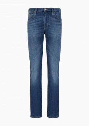 Denim Emporio Armani J45 Regular-fit Jeans In Melange Twill 10 Oz Comfort Denim | EA-SN57984