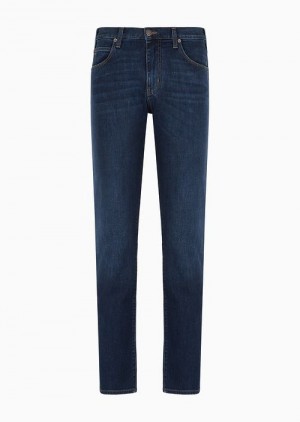 Denim Emporio Armani J45 Regular-fit, Washed Twill 11.5 Oz Comfort-denim Jeans | EA-SN57982