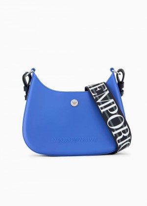 Electric Blue Emporio Armani Recycled Pvc Gummy Bag Shoulder Bag | EA-SN57263