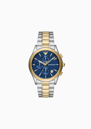 Gold Emporio Armani Chronograph Two-tone Stainless Steel Watch | EA-SN59360