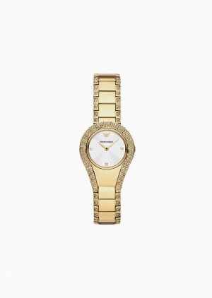 Gold Emporio Armani Two-hand Gold-tone Stainless Steel Watch | EA-SN57667