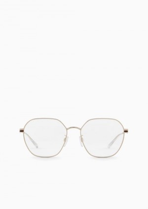 Gold Emporio Armani Women’s Round Glasses | EA-SN57703