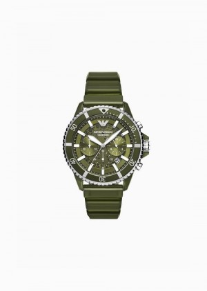 Green Emporio Armani Chronograph Olive Polyurethane Watch | EA-SN59332