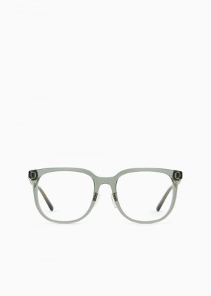 Green Emporio Armani Men’s Pillow Glasses | EA-SN59375