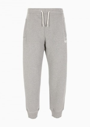 Grey Emporio Armani Asv Capsule Organic-jersey Joggers With Drawstring | EA-SN58347