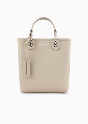 Grey Emporio Armani Deer-print Myea Vertical Shopper Bag | EA-SN57271