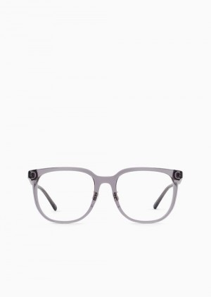 Grey Emporio Armani Men’s Pillow Glasses | EA-SN59376