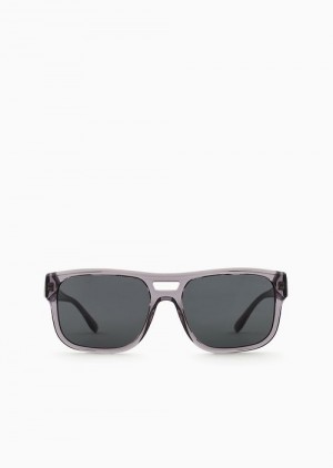 Grey Emporio Armani Men’s Pillow Sunglasses | EA-SN59508