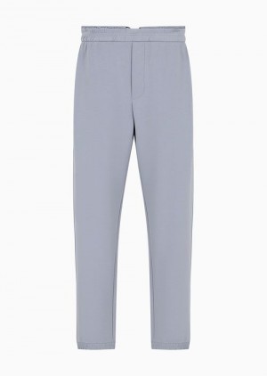 Grey Emporio Armani Travel Essentials Double-jersey Joggers | EA-SN58413